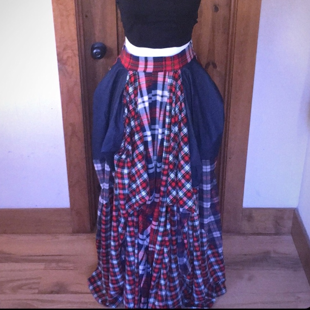 TOV Plaid Maxi Skirt